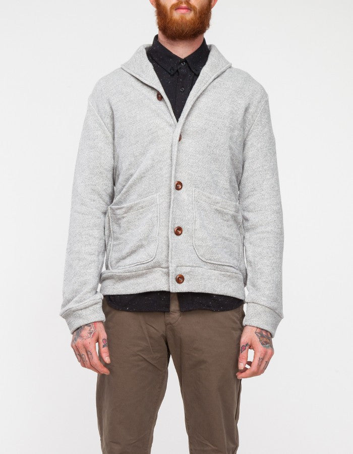 Gray Shawl Collar Cardigan